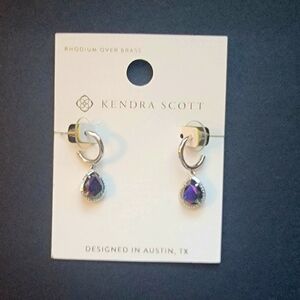 NWT Kendra Scott x Target Sami Huggies Drop Earrings In Iridescent Navy